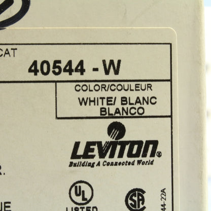 Leviton 40544-W White 4-Wire Telephone Jacks Duplex Midway Wallplates 10-pack
