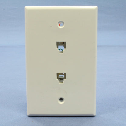 Leviton 40544-W White 4-Wire Telephone Jacks Duplex Midway Wallplates 10-pack