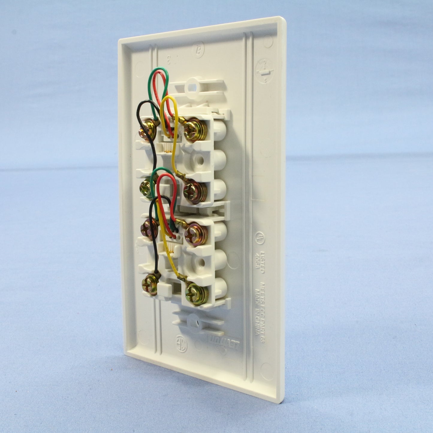 Leviton 40544-W White 4-Wire Telephone Jacks Duplex Midway Wallplates 10-pack