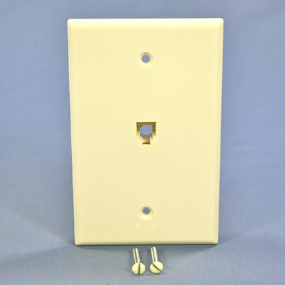 Leviton Almond Large Phone Jack Telephone Wall Plate 6-Position 4-Wire 40549-A