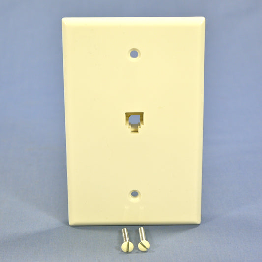 Leviton Almond Large Phone Jack Telephone Wall Plate 6-Position 4-Wire 40549-A