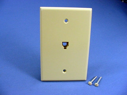 Leviton Ivory Large Phone Jack Telephone Wall Plate 6-Position 4-Wire 40549-I
