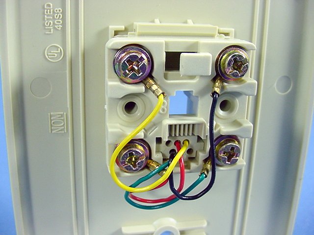 Leviton Ivory Large Phone Jack Telephone Wall Plate 6-Position 4-Wire 40549-I