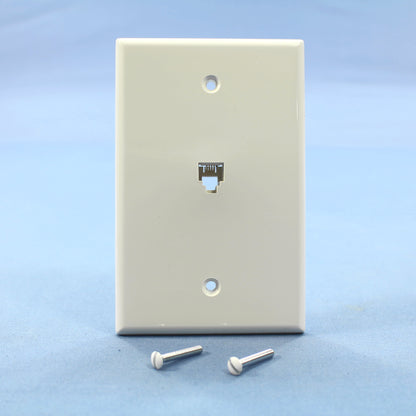 10 Leviton White Large Phone Jack Telephone Wallplates 6-Position 4-Wire 40549-W