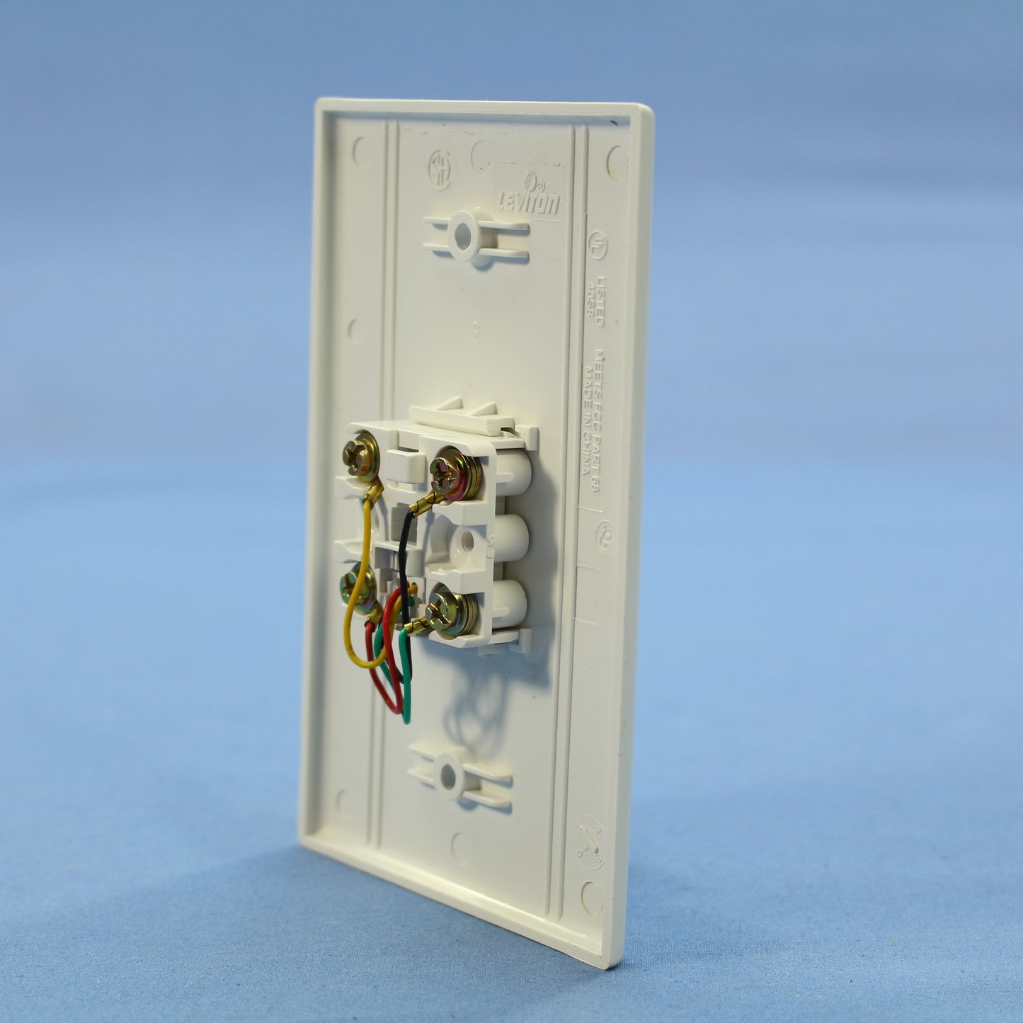 10 Leviton White Large Phone Jack Telephone Wallplates 6-Position 4-Wire 40549-W