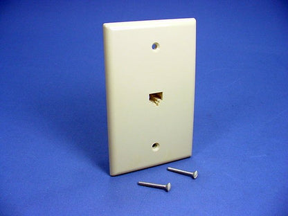 Leviton 40580-I Ivory Large Phone Jack Telephone Wall Plate 8-Position 8-Wire