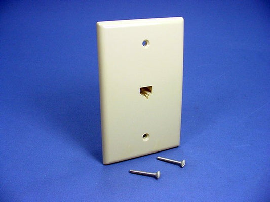 Leviton 40580-I Ivory Large Phone Jack Telephone Wall Plate 8-Position 8-Wire