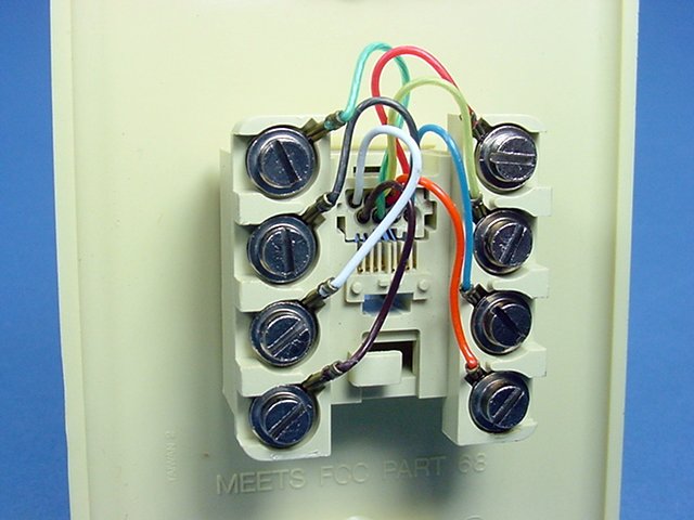 Leviton 40580-I Ivory Large Phone Jack Telephone Wall Plate 8-Position 8-Wire
