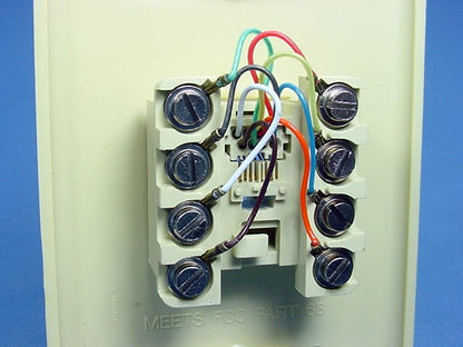 Leviton 40580-I Ivory Large Phone Jack Telephone Wall Plate 8-Position 8-Wire