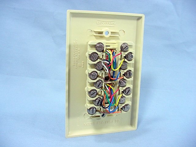 Leviton Ivory Duplex Phone Jack Large Midway Wall Plate Telephone Cover 40588-I