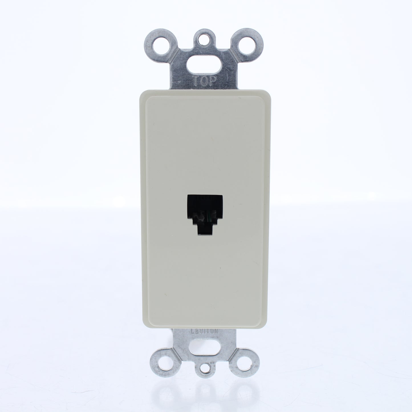 Leviton 40649-A Almond 1-Gang Phone Jack Unbreakble Decora Insert Wallplate 10pc