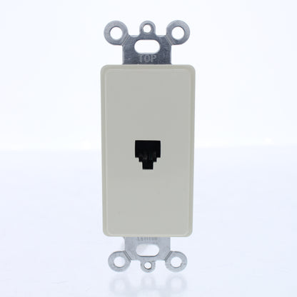 Leviton 40649-A Almond 1-Gang Phone Jack Unbreakble Decora Insert Wallplate 10pc