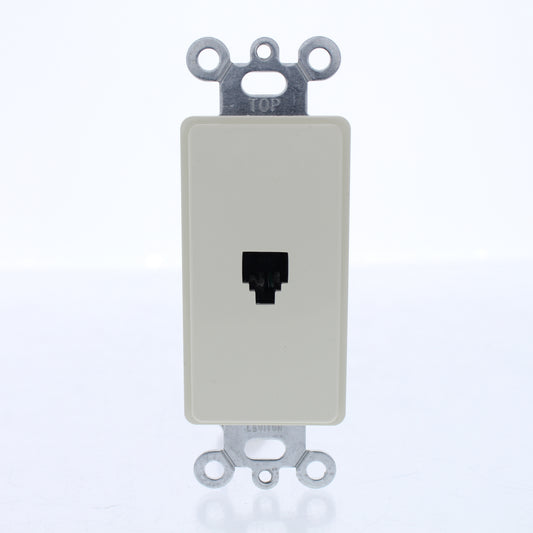 Leviton 40649-A Almond 1-Gang Phone Jack Unbreakble Decora Insert Wallplate 10pc