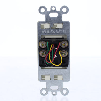 Leviton 40649-A Almond 1-Gang Phone Jack Unbreakble Decora Insert Wallplate 10pc