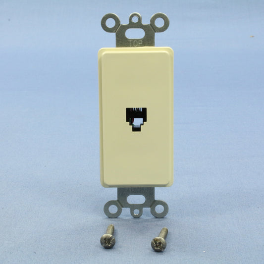 Leviton 40649-A Almond Decora Phone Jack Telephone Wall Plate 6P4C Type 625
