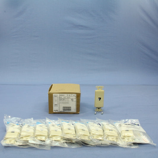 10 Leviton Ivory Decora Phone Jack Telephone Wallplates 6P4C Type 625 40649-I