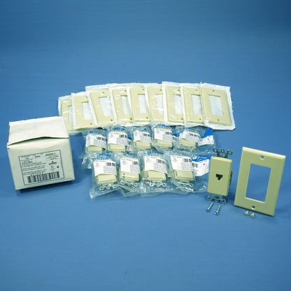 10 Leviton Ivory Decora 8-Wire D�cor Phone Jack Telephone Modular Outlet 40680-I