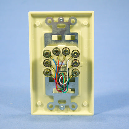 10 Leviton Ivory Decora 8-Wire D�cor Phone Jack Telephone Modular Outlet 40680-I
