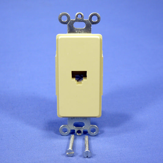 Leviton 40680-I Ivory Decora 8-Wire Telephone Jack Modular Decorator Insert