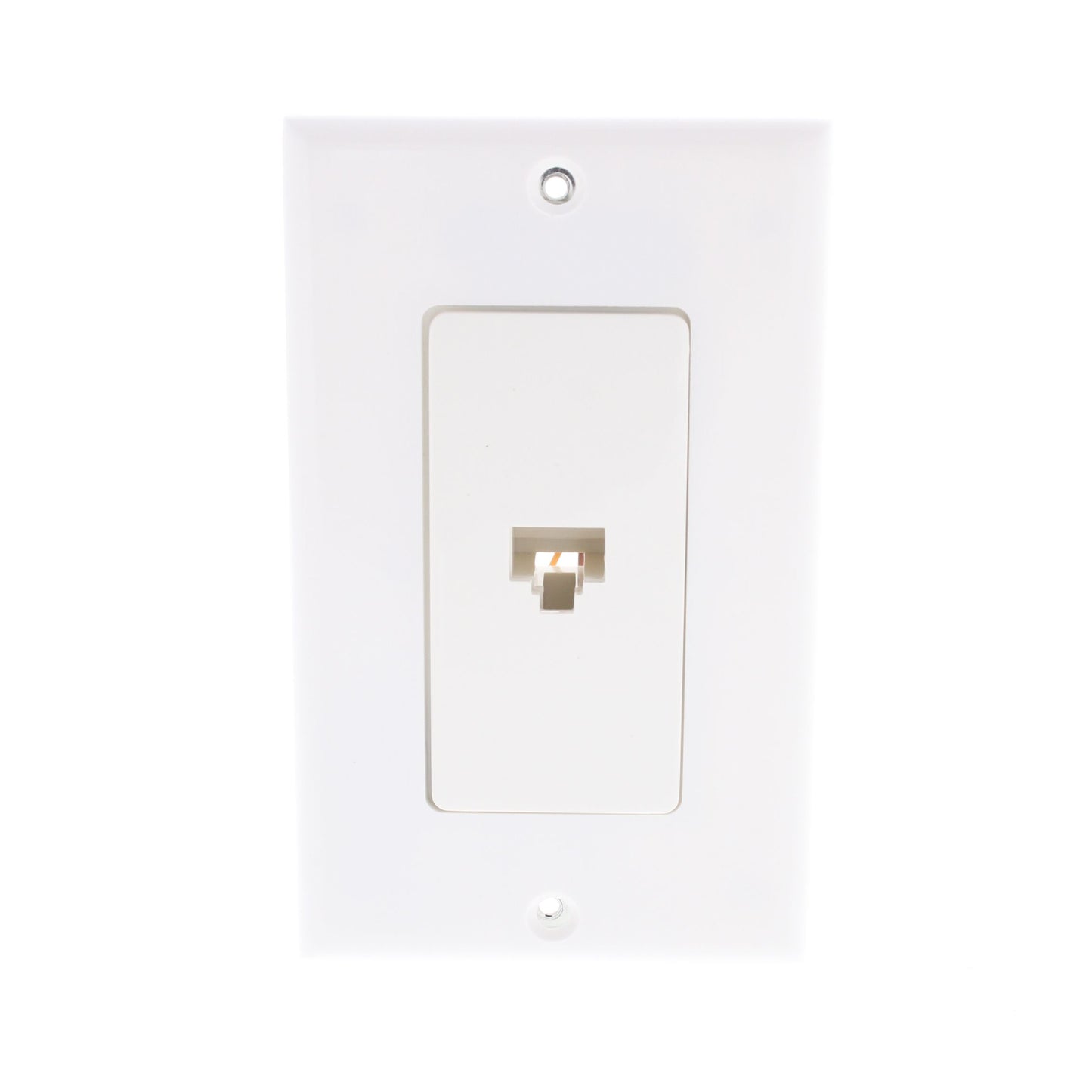 Leviton 40680-W White 1-Gang Decora 8-Wire Jack Telephone Modular Wallplate