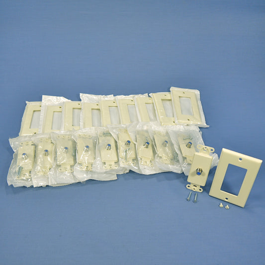 10 Leviton Almond Decora Coaxial F-Type Cable CATV Wallplate Video Jacks 40681-A