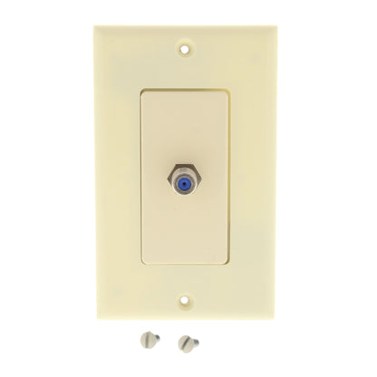 Leviton 40681-A Almond Decora Coax Cable CATV Wall Plate Video Jack Blue Center