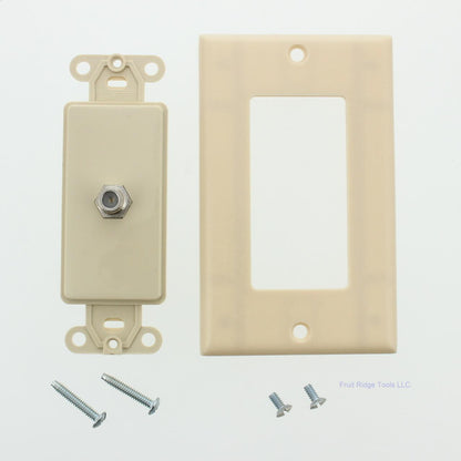 Leviton 40681-I Ivory Coaxial F-Type Connector Cable CATV Wallplate Video Jack
