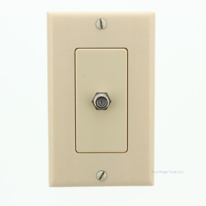 Leviton 40681-I Ivory Coaxial F-Type Connector Cable CATV Wallplate Video Jack