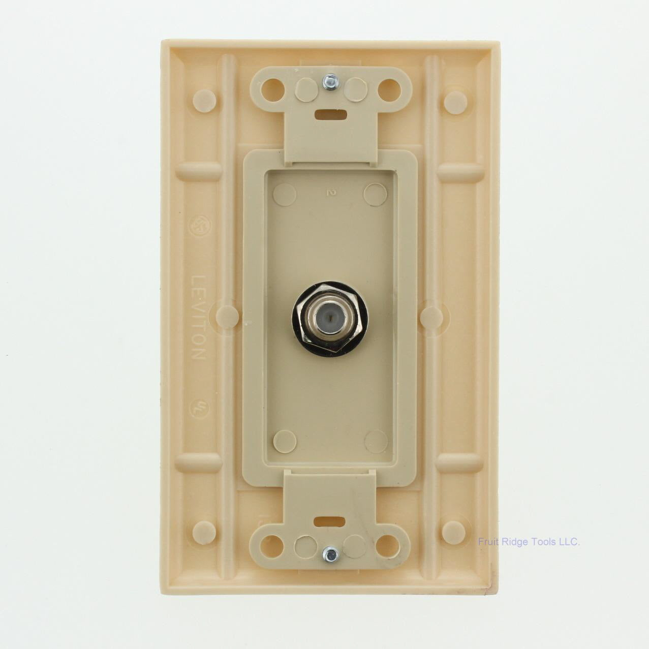 Leviton 40681-I Ivory Coaxial F-Type Connector Cable CATV Wallplate Video Jack