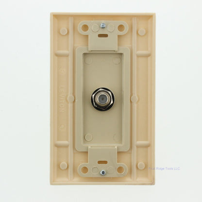 Leviton 40681-I Ivory Coaxial F-Type Connector Cable CATV Wallplate Video Jack