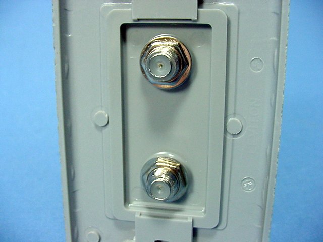 Leviton Gray Decora Dual CATV Coaxial Cable Jack Flush Wallplate Duplex 40682-GY