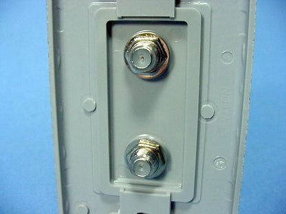 Leviton Gray Decora Dual CATV Coaxial Cable Jack Flush Wallplate Duplex 40682-GY