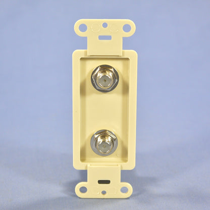 10 Leviton Ivory Decora Dual CATV Coaxial Cable Jack Wall Plates Duplex 40682-I