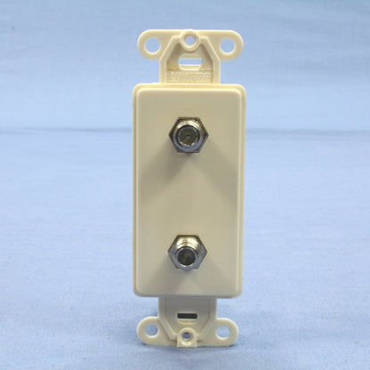 Leviton 40682-T Light Almond Decora Dual CATV Coaxial Cable Jack Wallplates 10pk