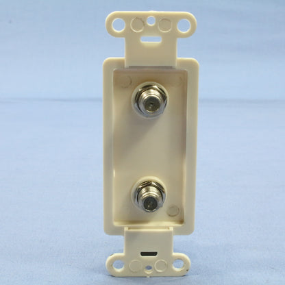 Leviton 40682-T Light Almond Decora Dual CATV Coaxial Cable Jack Wallplates 10pk