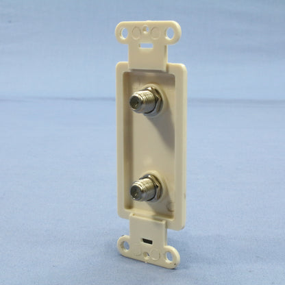 Leviton 40682-T Light Almond Decora Dual CATV Coaxial Cable Jack Wallplates 10pk