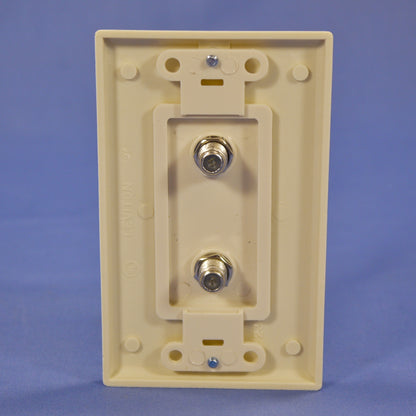 Leviton Lt Almond Decora Dual CATV Coaxial Cable Jack Wall Plates Duplex 40682-T
