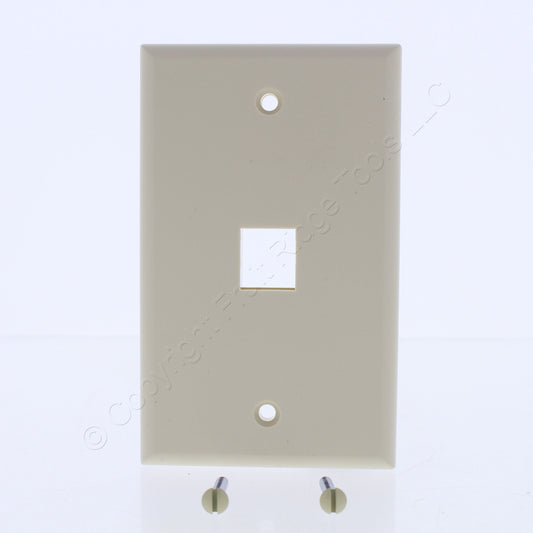 Leviton 40701-BI Ivory 1-Gang Quickport Flush Mount 1-Port Nylon Wallplate Cover