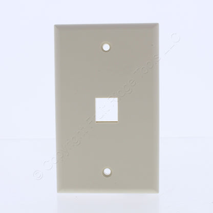 Leviton 40701-BI Ivory 1-Gang Quickport Flush Mount 1-Port Nylon Wallplate Cover