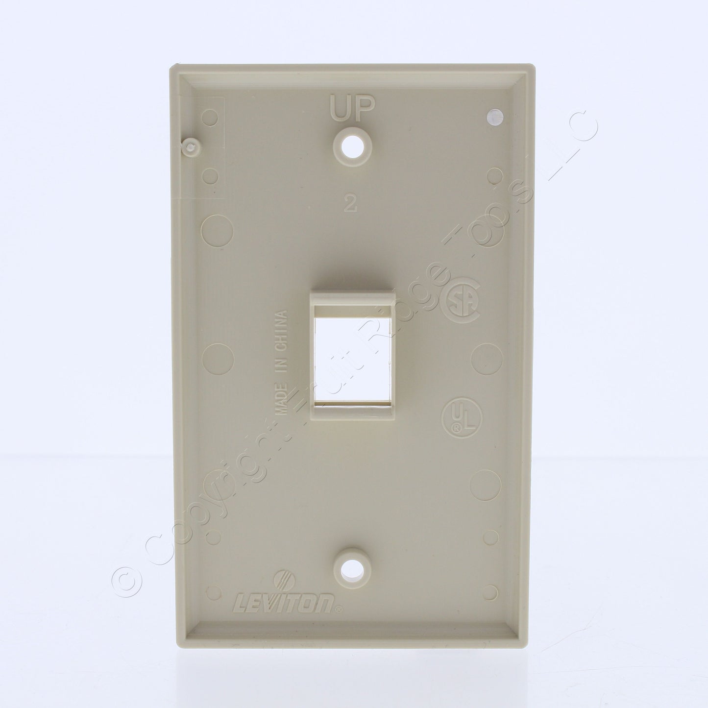 Leviton 40701-BI Ivory 1-Gang Quickport Flush Mount 1-Port Nylon Wallplate Cover