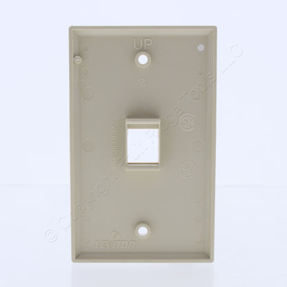 Leviton 40701-BI Ivory 1-Gang Quickport Flush Mount 1-Port Nylon Wallplate Cover