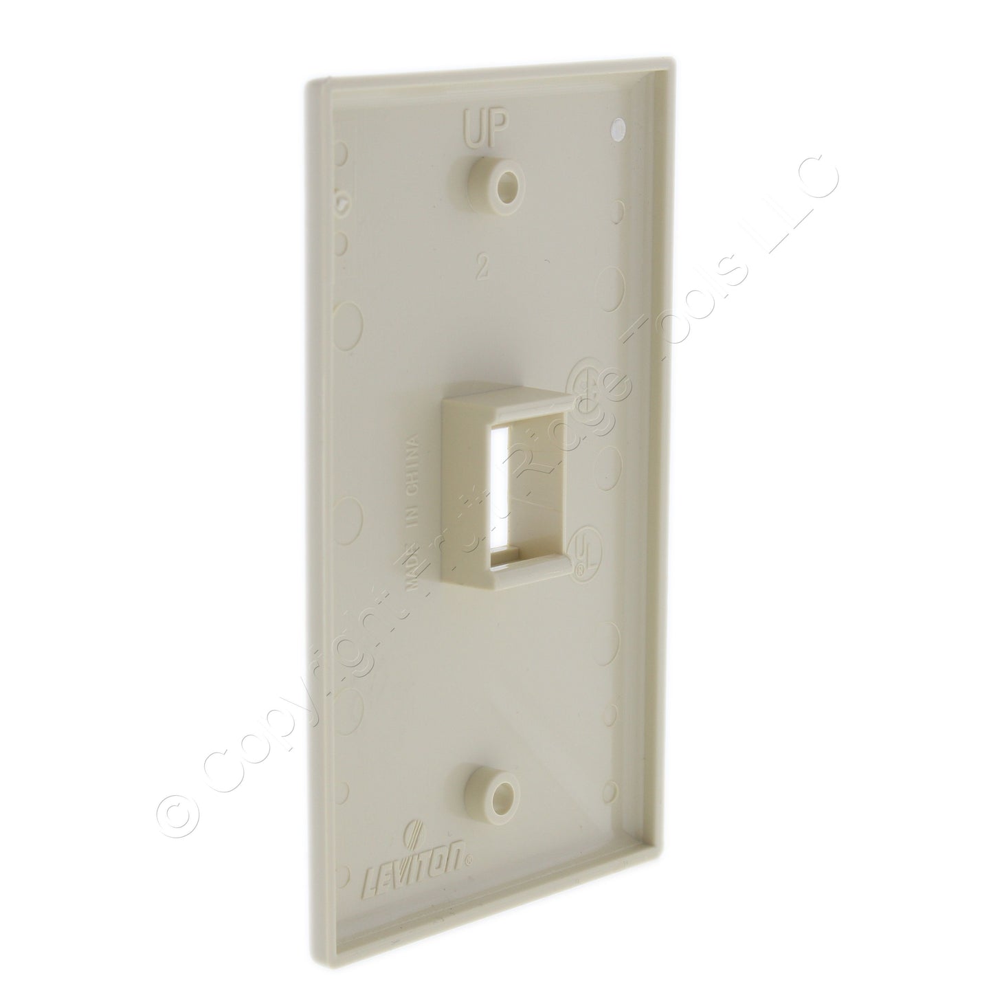Leviton 40701-BI Ivory 1-Gang Quickport Flush Mount 1-Port Nylon Wallplate Cover