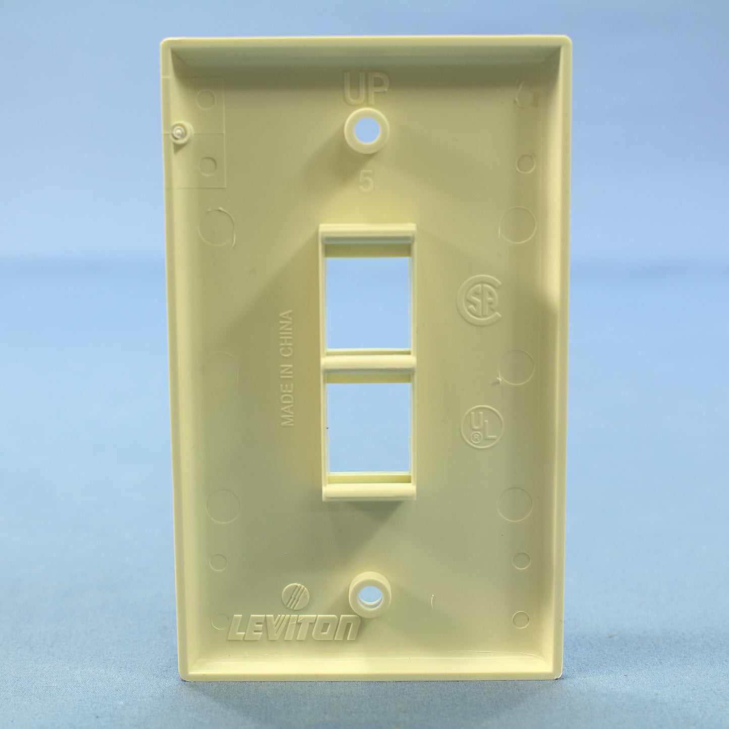 Leviton Almond Quickport 2-Gang 2-Port Flush-Mount Wallplate Cover 40702-BA