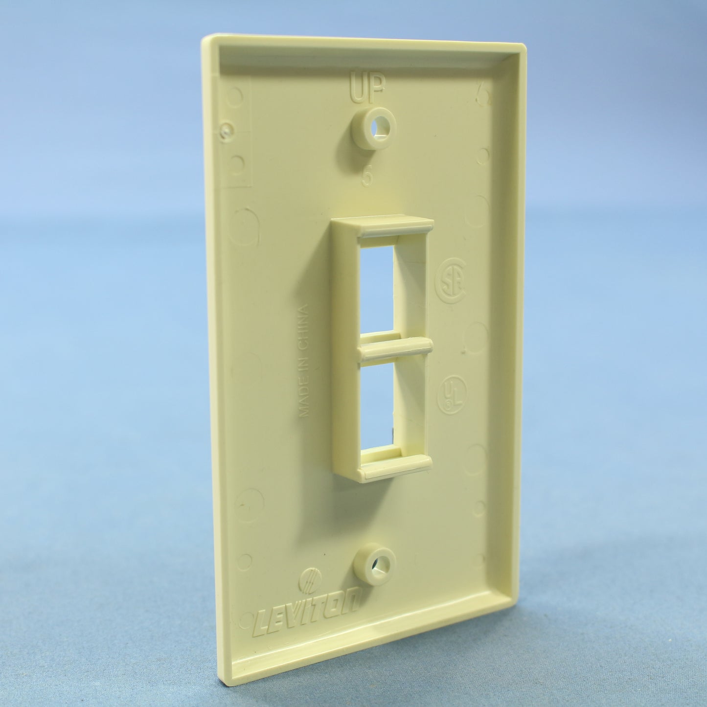 Leviton Almond Quickport 2-Gang 2-Port Flush-Mount Wallplate Cover 40702-BA