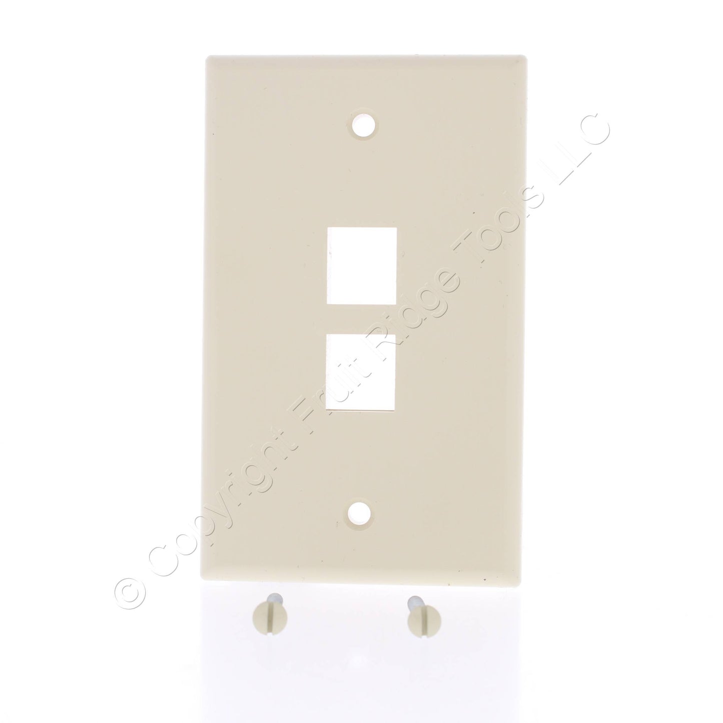 Leviton 40702-BI Ivory 1-Gang Flush Mount Quickport 2-Port Wallplate Cover