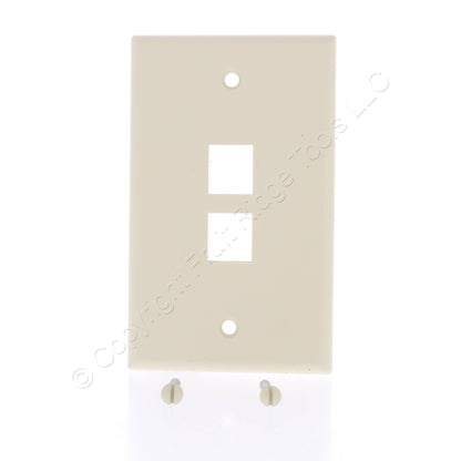 Leviton 40702-BI Ivory 1-Gang Flush Mount Quickport 2-Port Wallplate Cover