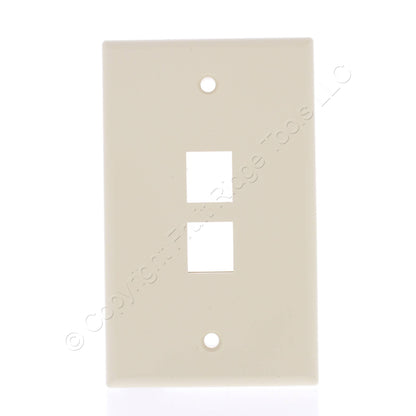 Leviton 40702-BI Ivory 1-Gang Flush Mount Quickport 2-Port Wallplate Cover