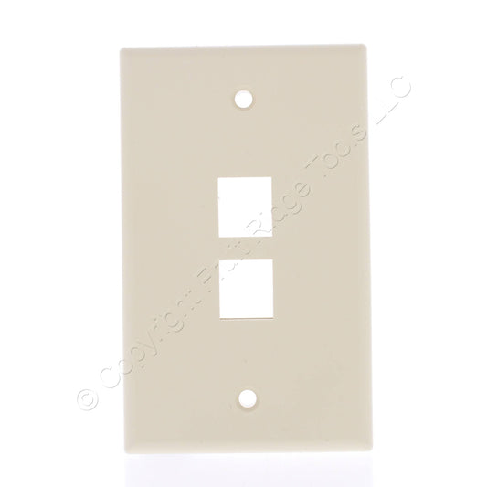 Leviton 40702-BI Ivory 1-Gang Flush Mount Quickport 2-Port Wallplate Cover