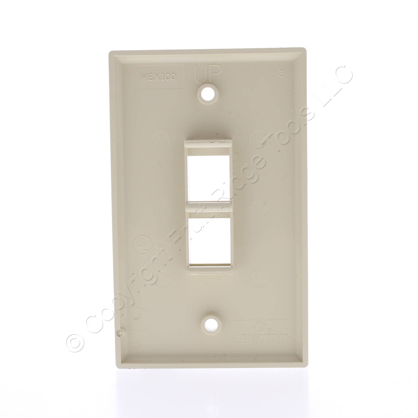 Leviton 40702-BI Ivory 1-Gang Flush Mount Quickport 2-Port Wallplate Cover