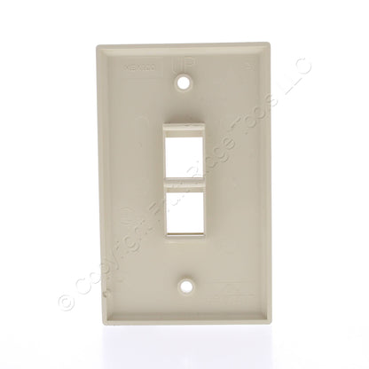 Leviton 40702-BI Ivory 1-Gang Flush Mount Quickport 2-Port Wallplate Cover
